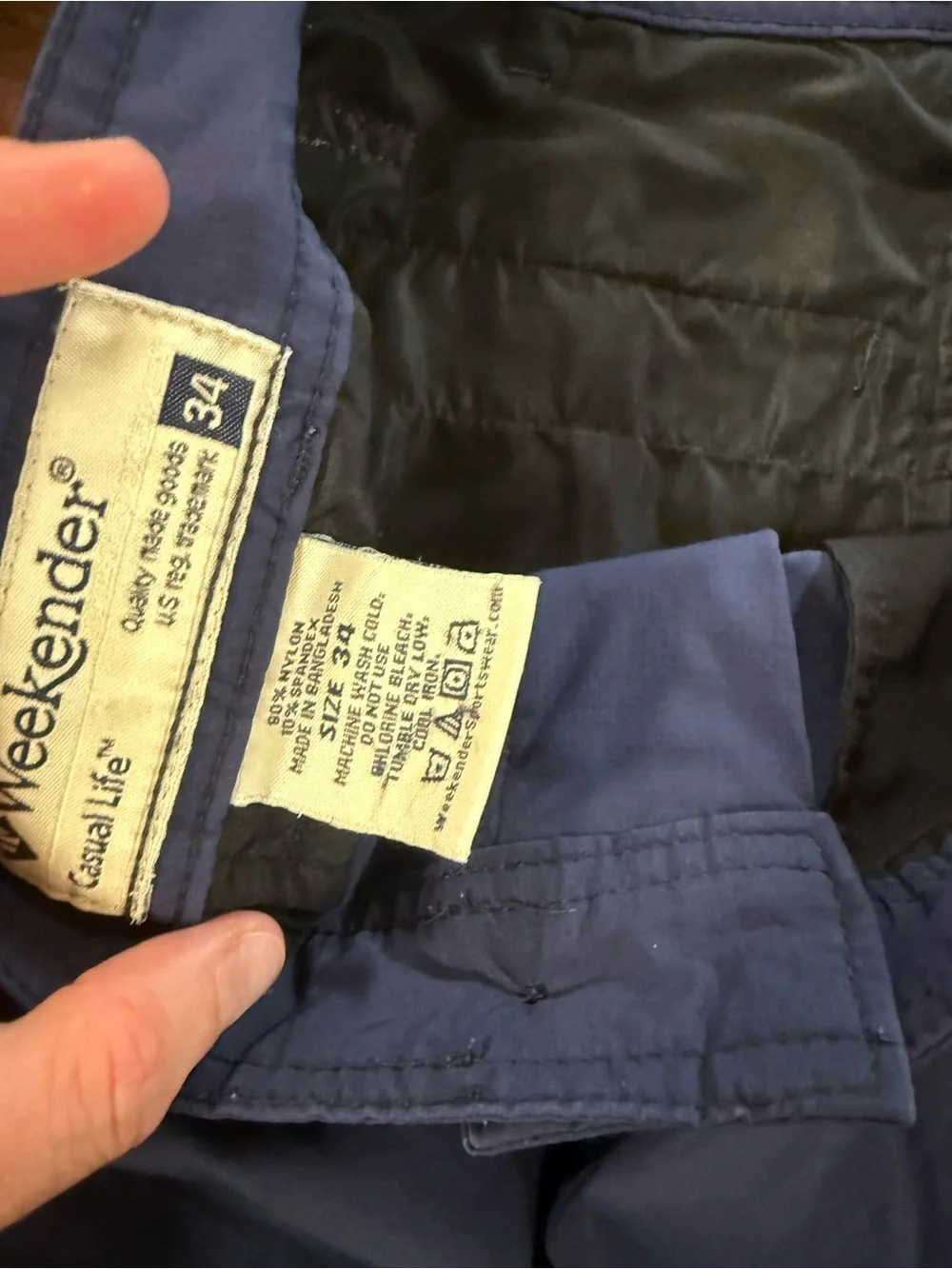 Weekenders Navy Cargo Shorts with Zipper Pocket
